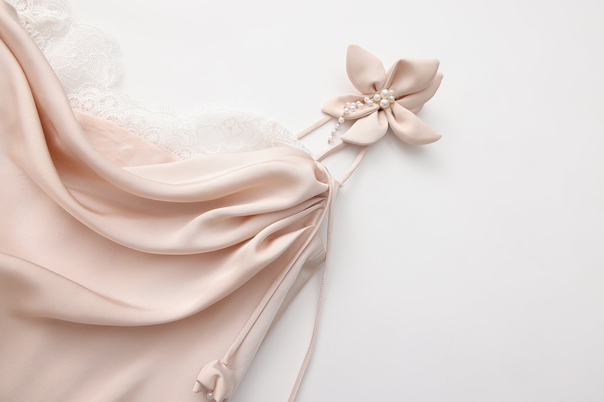 Pink Lace Panel Iris Tie Dress