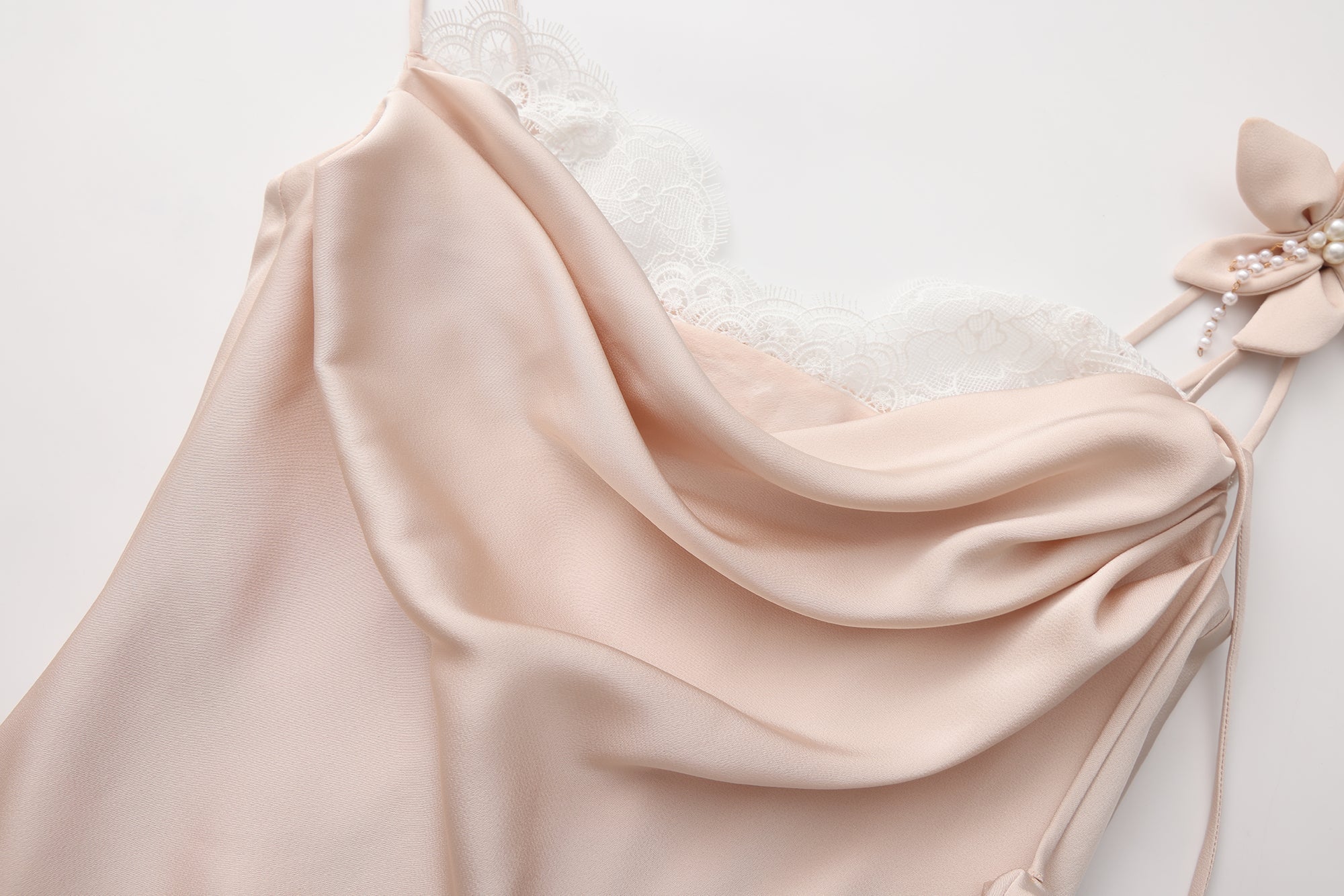 Pink Lace Panel Iris Tie Dress