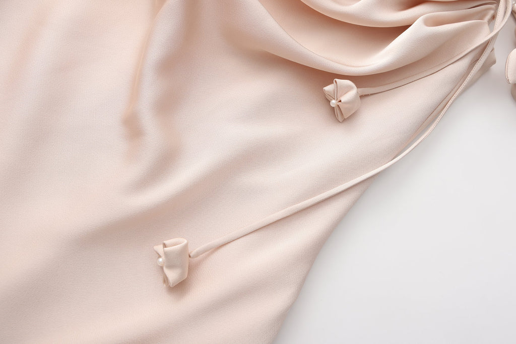 Pink Lace Panel Iris Tie Dress