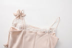 Pink Lace Panel Iris Tie Dress