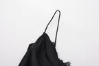 Black Lace Panel Iris Tie Dress