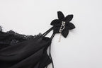 Black Lace Panel Iris Tie Dress