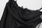 Black Lace Panel Iris Tie Dress