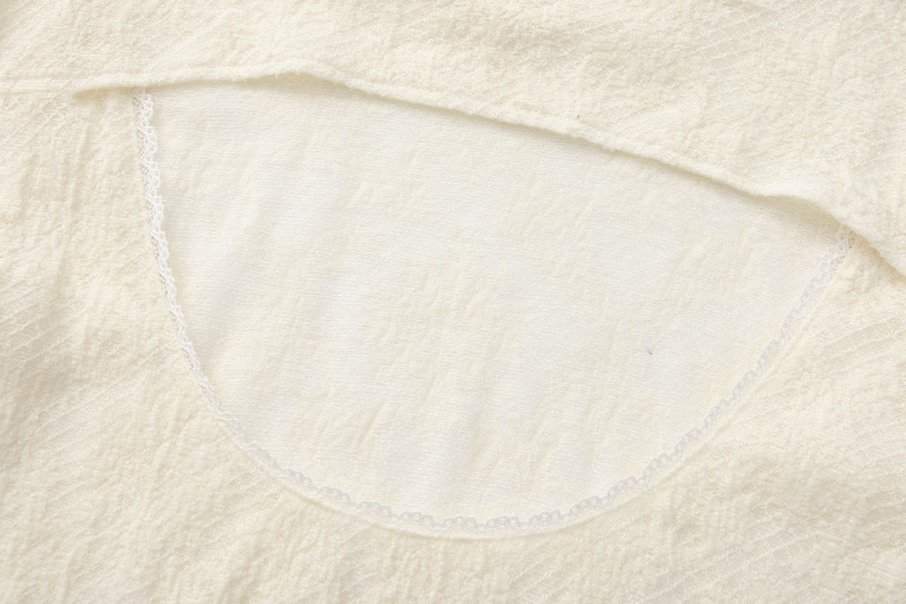 Beige Lace Mid-Neck Layering Top