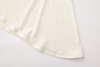 White Lace Panel Oversized Mock Two-Piece Base Top