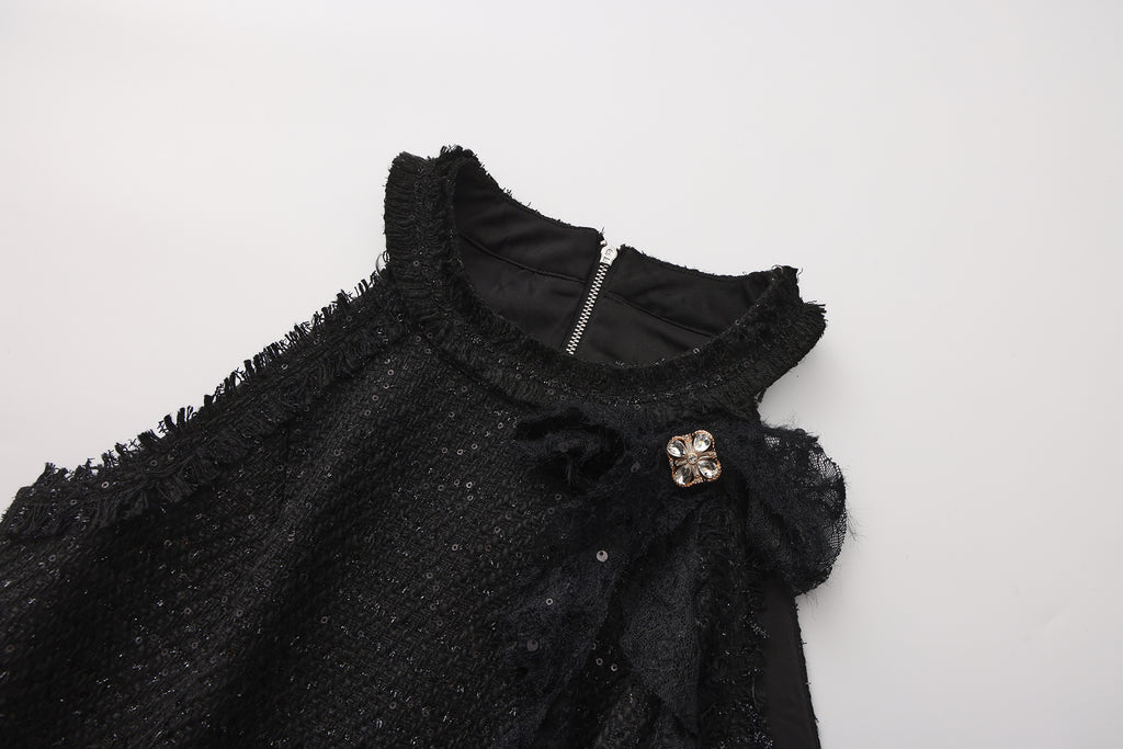 Black Woven Halter Top & Dress