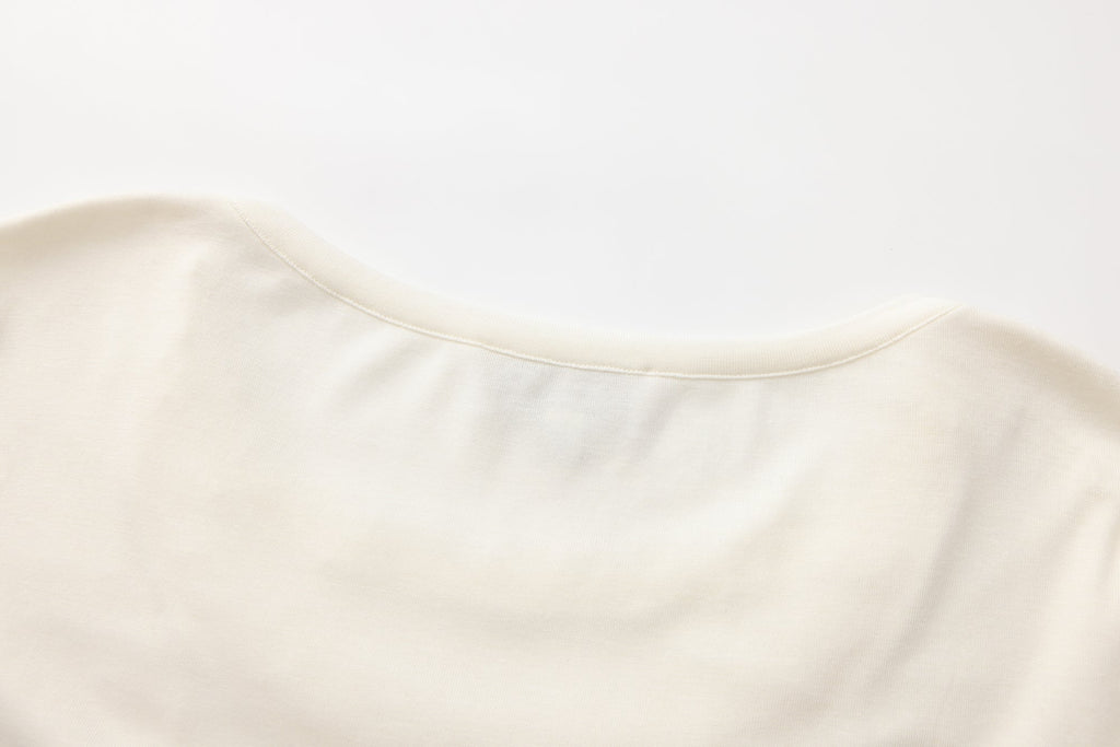 White Lace Panel Oversized Mock Two-Piece Base Top