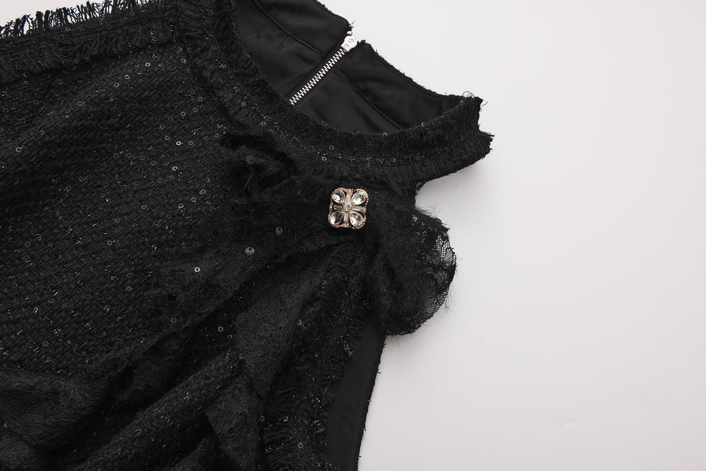 Black Woven Halter Top & Dress