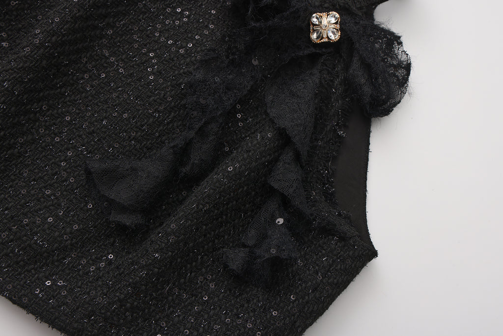 Black Woven Halter Top & Dress