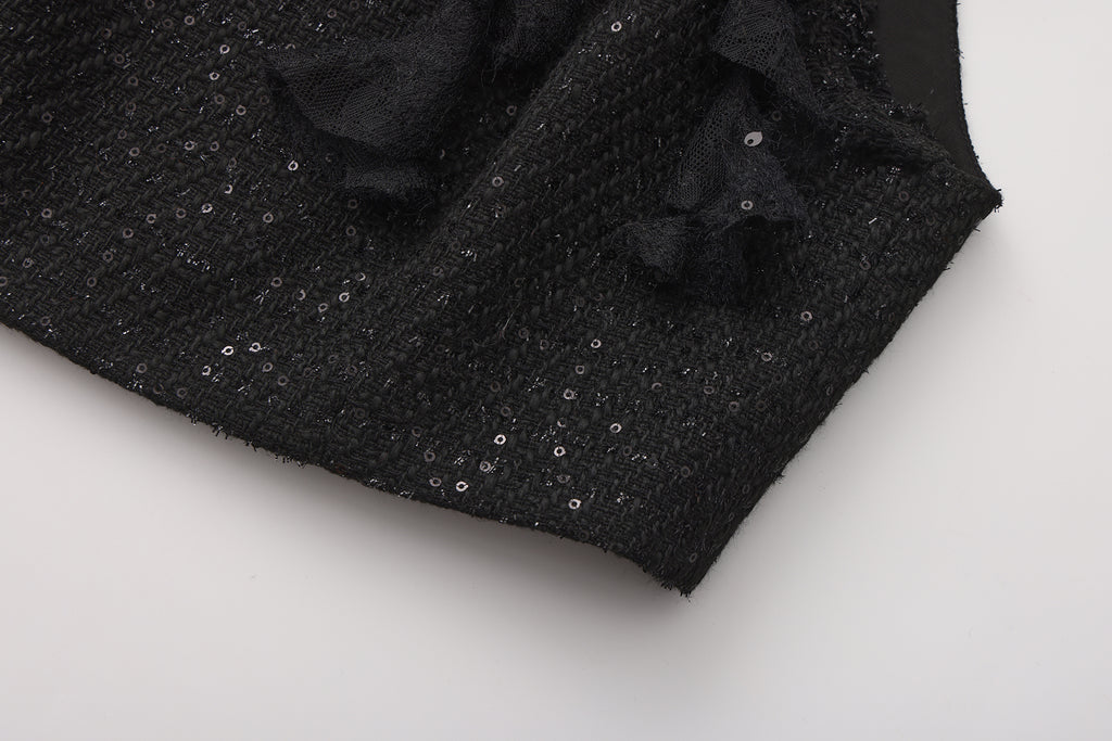 Black Woven Halter Top & Dress