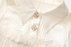White Off-Shoulder Glitter Mesh Twin Set Top