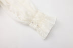 White Off-Shoulder Glitter Mesh Twin Set Top