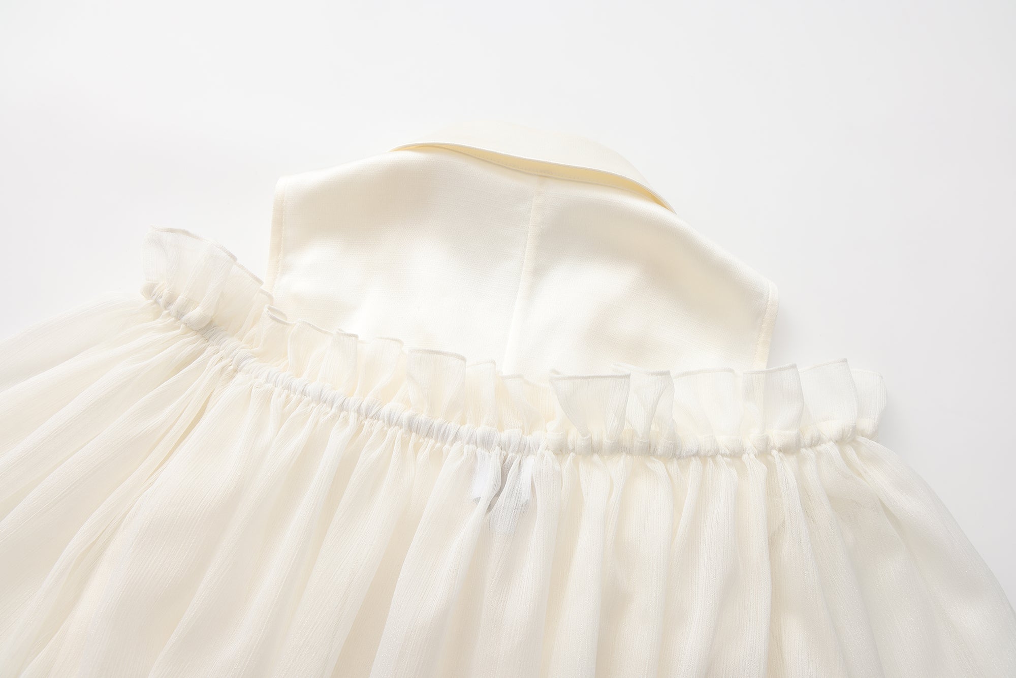 White Off-Shoulder Glitter Mesh Twin Set Top