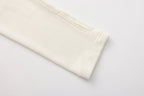 White U-Neck Long-Sleeve Panel Dress with Iris Floral Tie