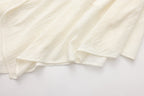 White U-Neck Long-Sleeve Panel Dress with Iris Floral Tie