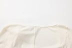 White U-Neck Long-Sleeve Panel Dress with Iris Floral Tie