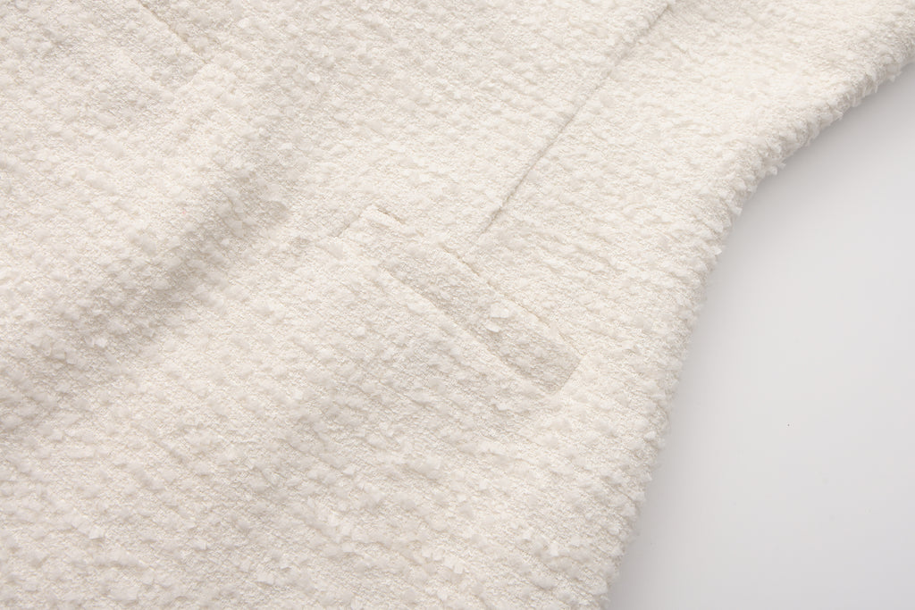 White Xiang-Style Collar-Patchwork Dress