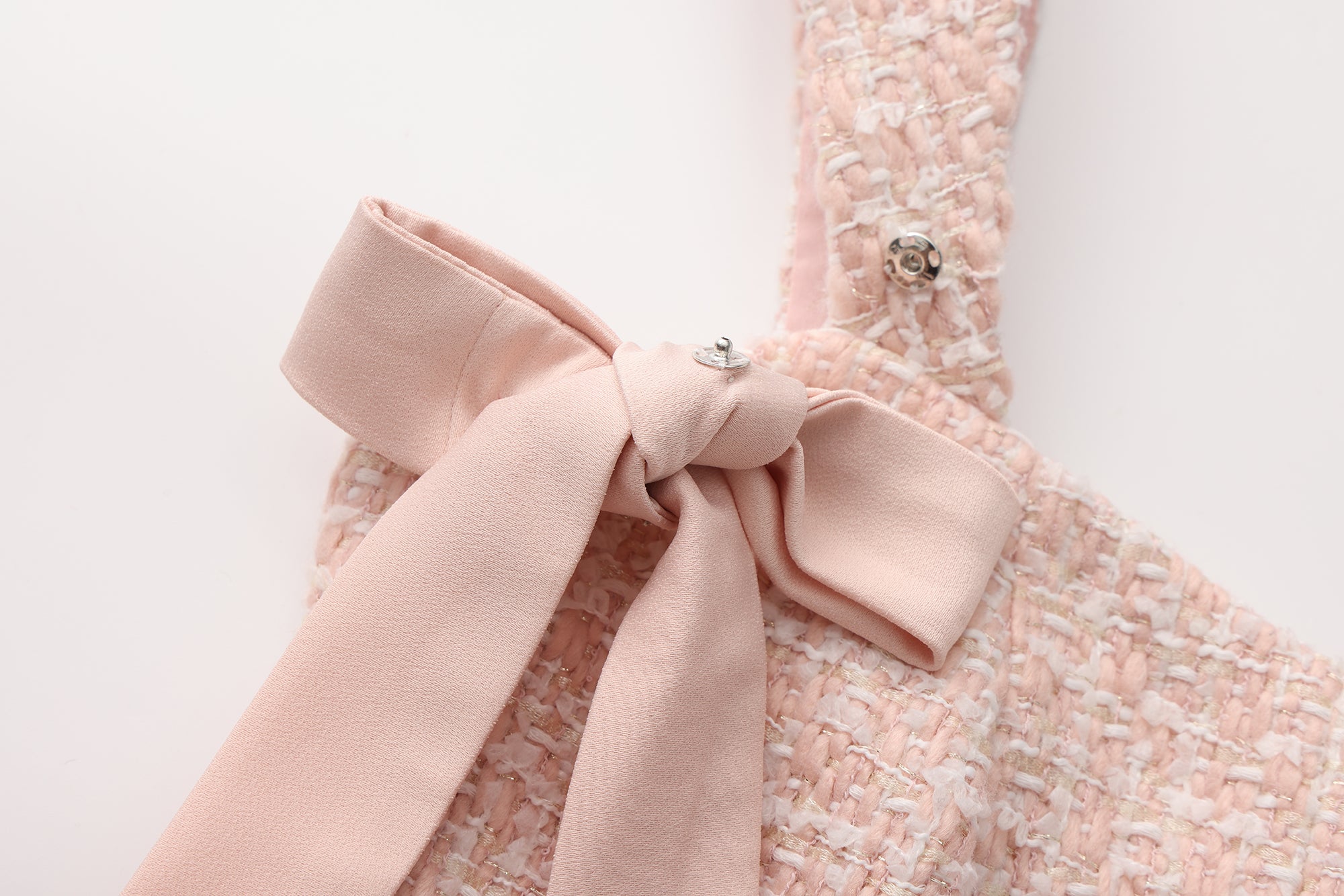 Pink Bow Sleeveless Fitted Top