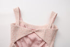 Pink Bow Sleeveless Fitted Top