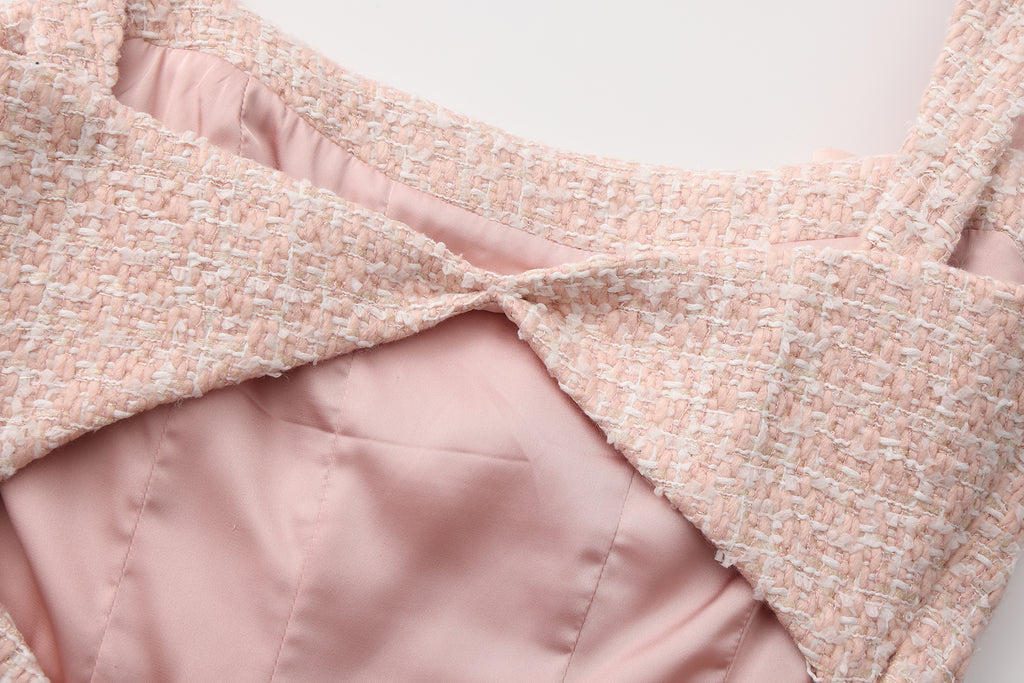 Pink Bow Sleeveless Fitted Top