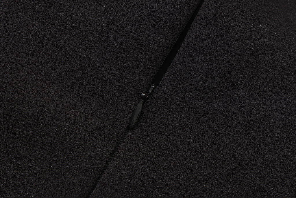 Black Halter Beaded Ruched Dress