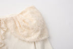 White Knitted Lace Off-The-Shoulder Top