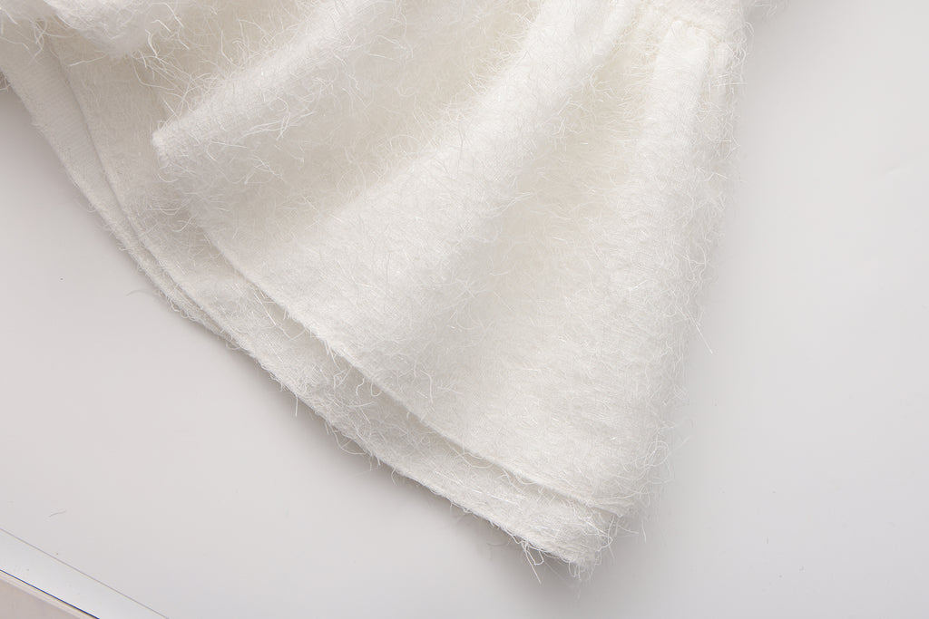 White Halter Silver Lace-Up Dress