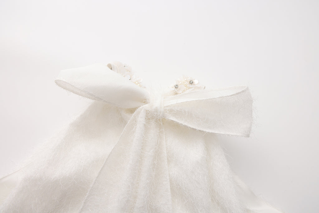 White Halter Silver Lace-Up Dress