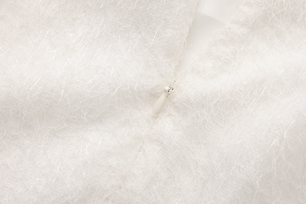 White Halter Silver Lace-Up Dress