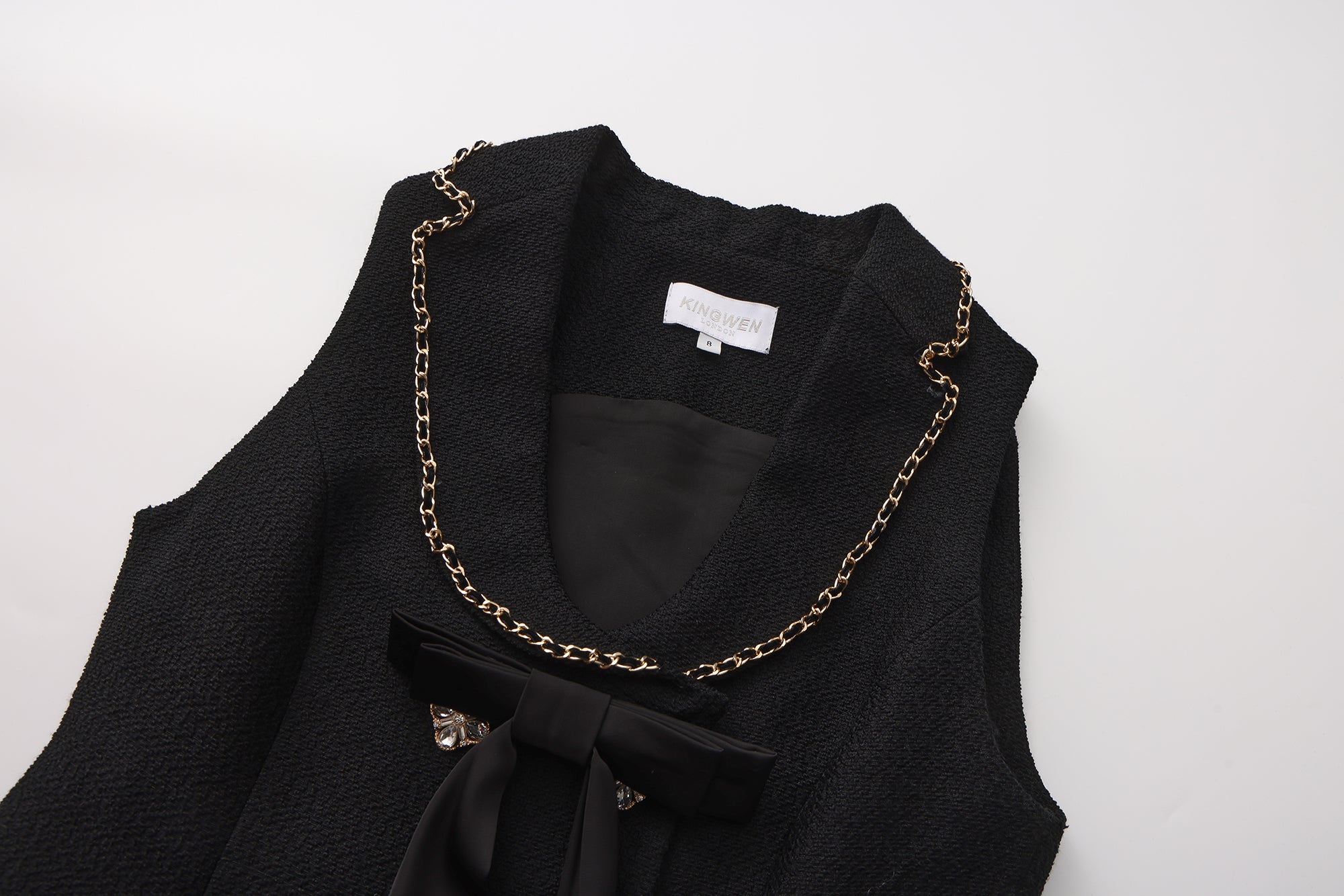 Black Tweed Pleated Dress