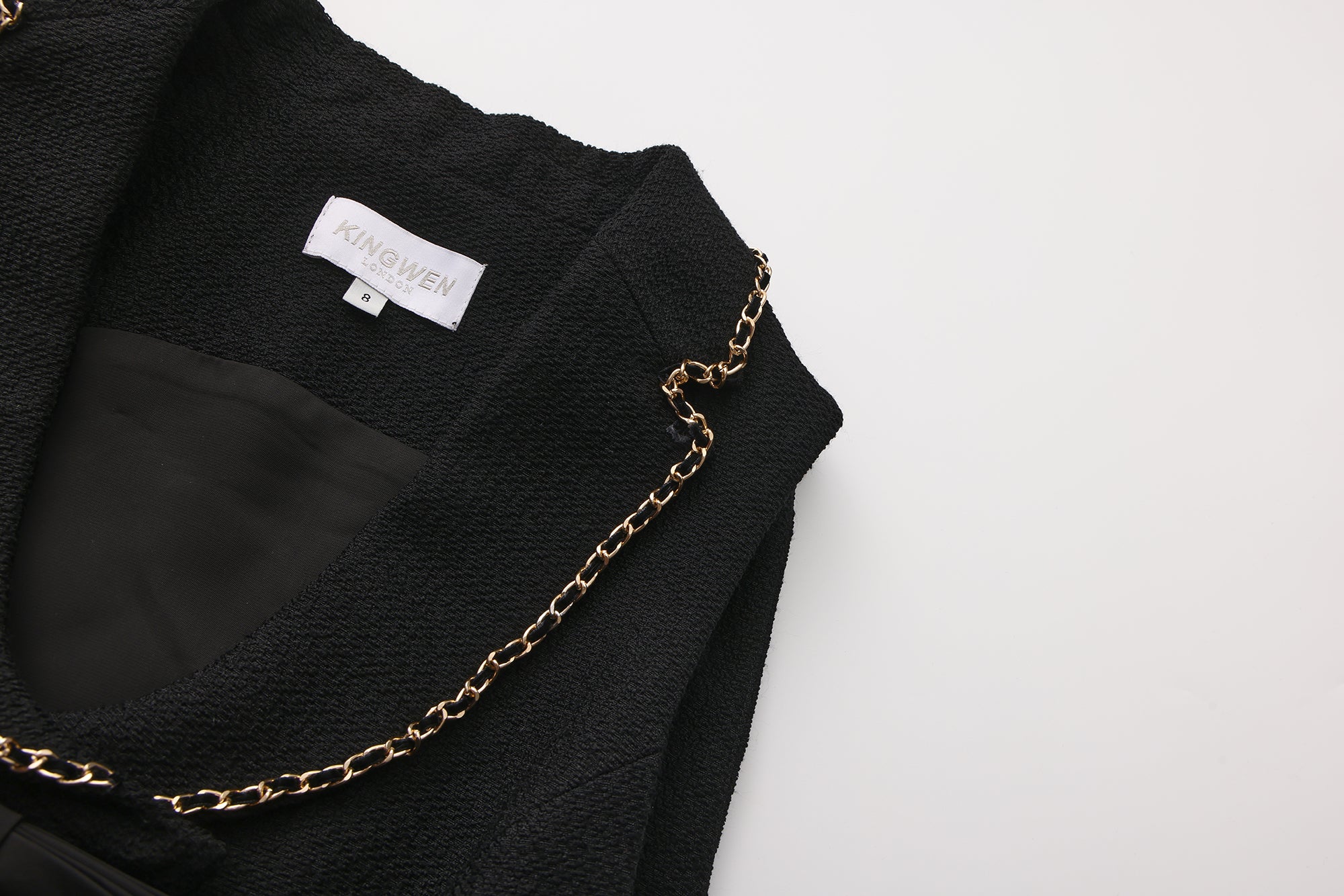 Black Tweed Pleated Dress