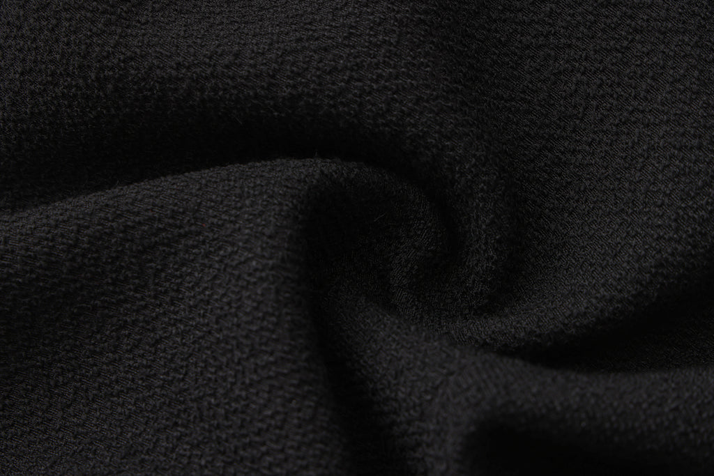 Black Tweed Pleated Dress