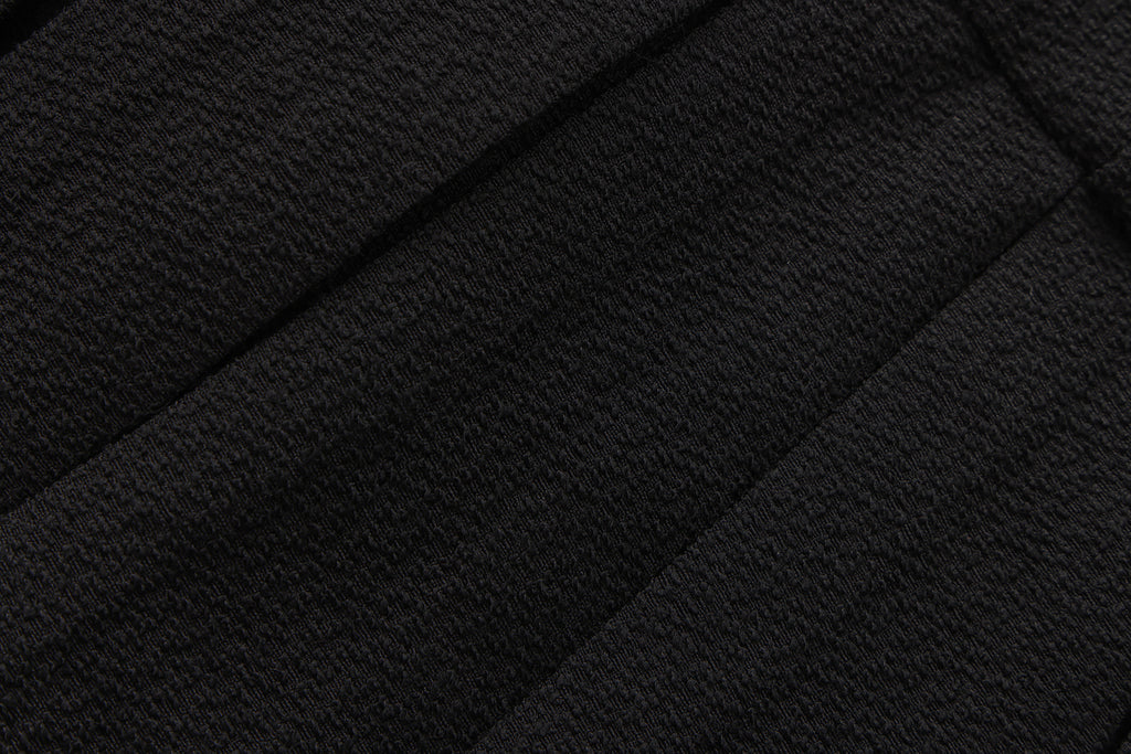 Black Tweed Pleated Dress