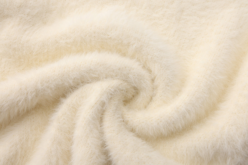 White Off-The-Shoulder Beaded Sweater