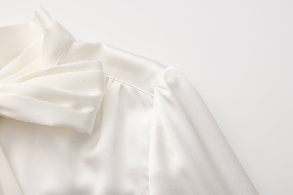 White Button-Row Blouse