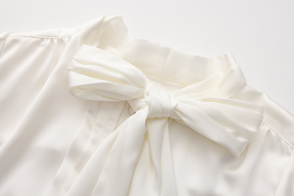 White Button-Row Blouse