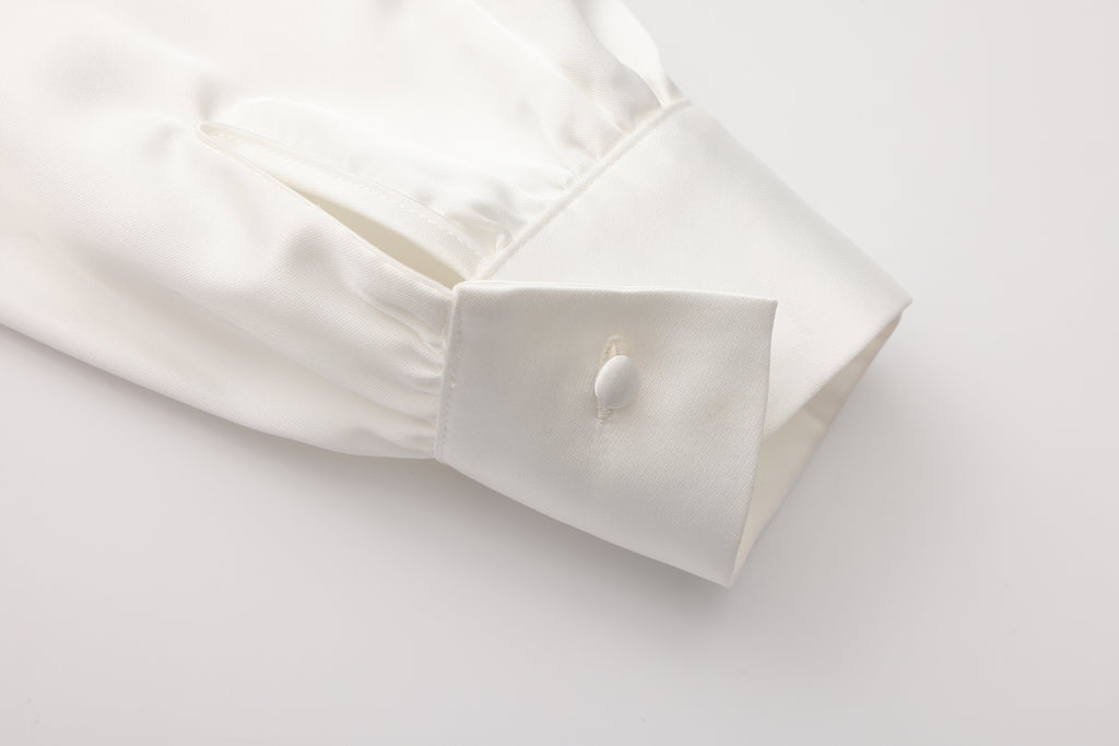 White Button-Row Blouse