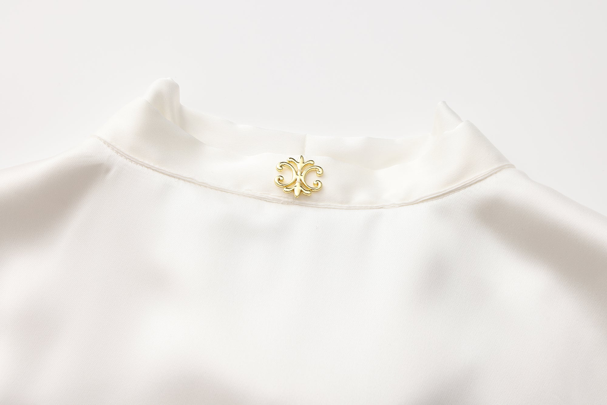 White Button-Row Blouse