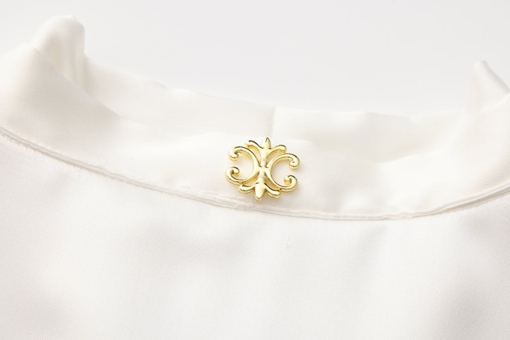 White Button-Row Blouse