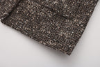 Brown Detachable Square-Necked Tweed Coat