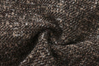 Brown Detachable Square-Necked Tweed Coat