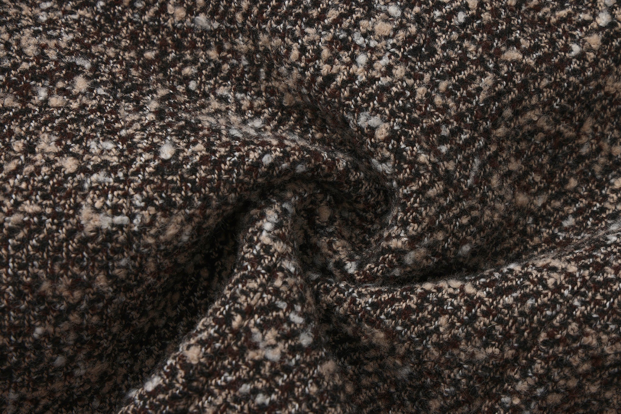 Brown Detachable Square-Necked Tweed Coat