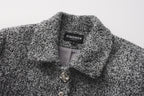Gray Collar Looped Woolen Coat