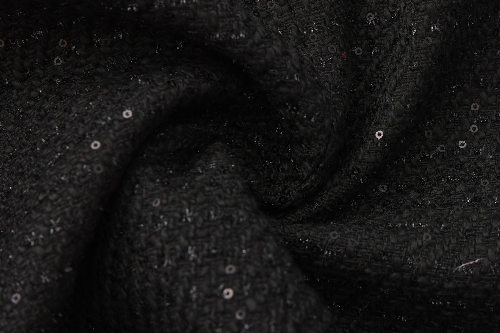 Black Round-Necked Small Fragrance Coat With Pockets