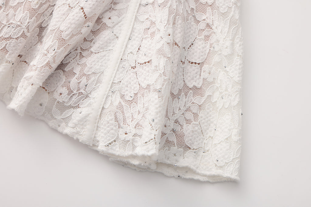 White Lace Off-The-Shoulder Dress