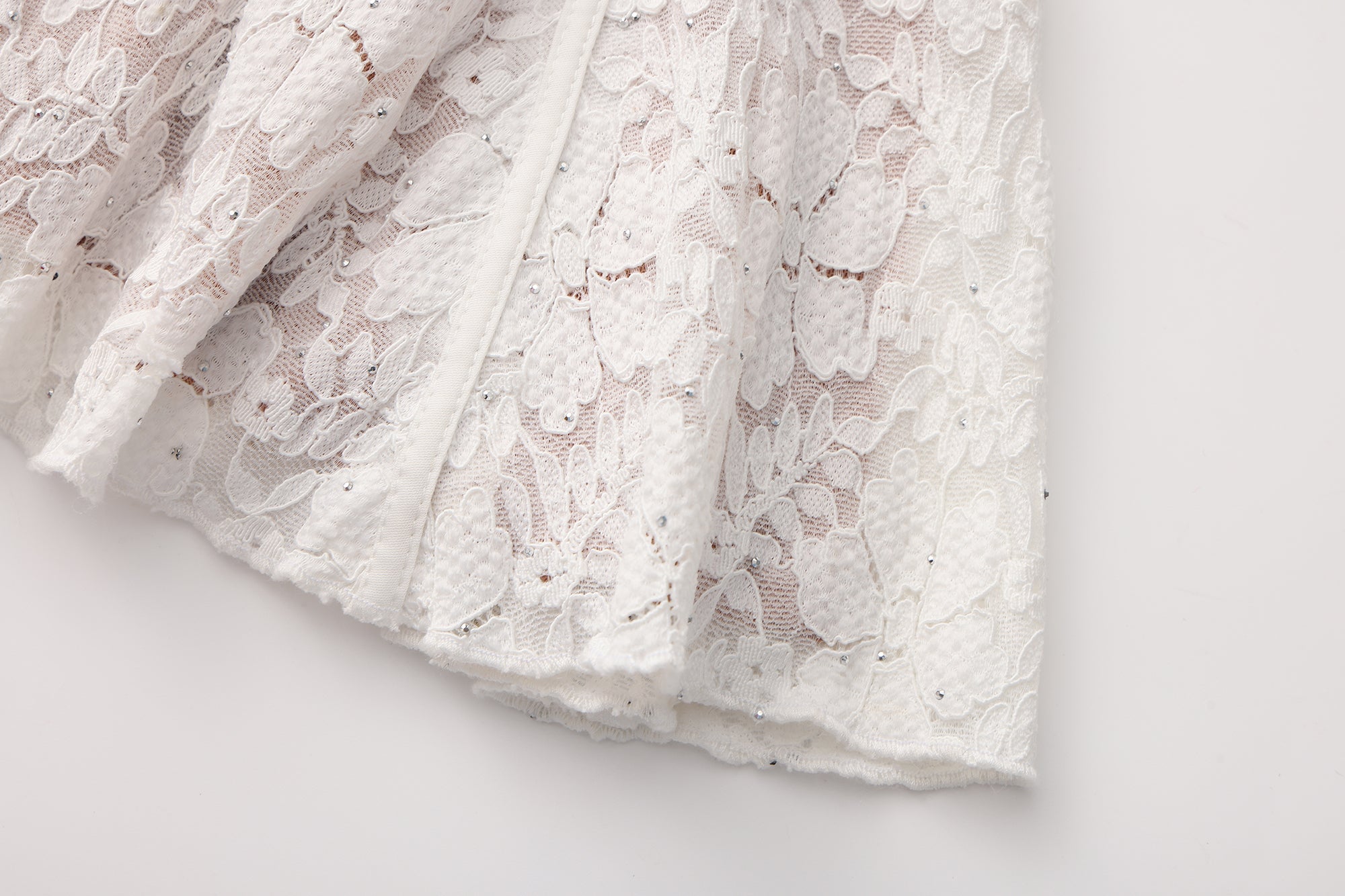 White Lace Off-The-Shoulder Dress