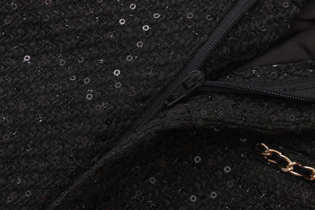 Black Tweed Shorts