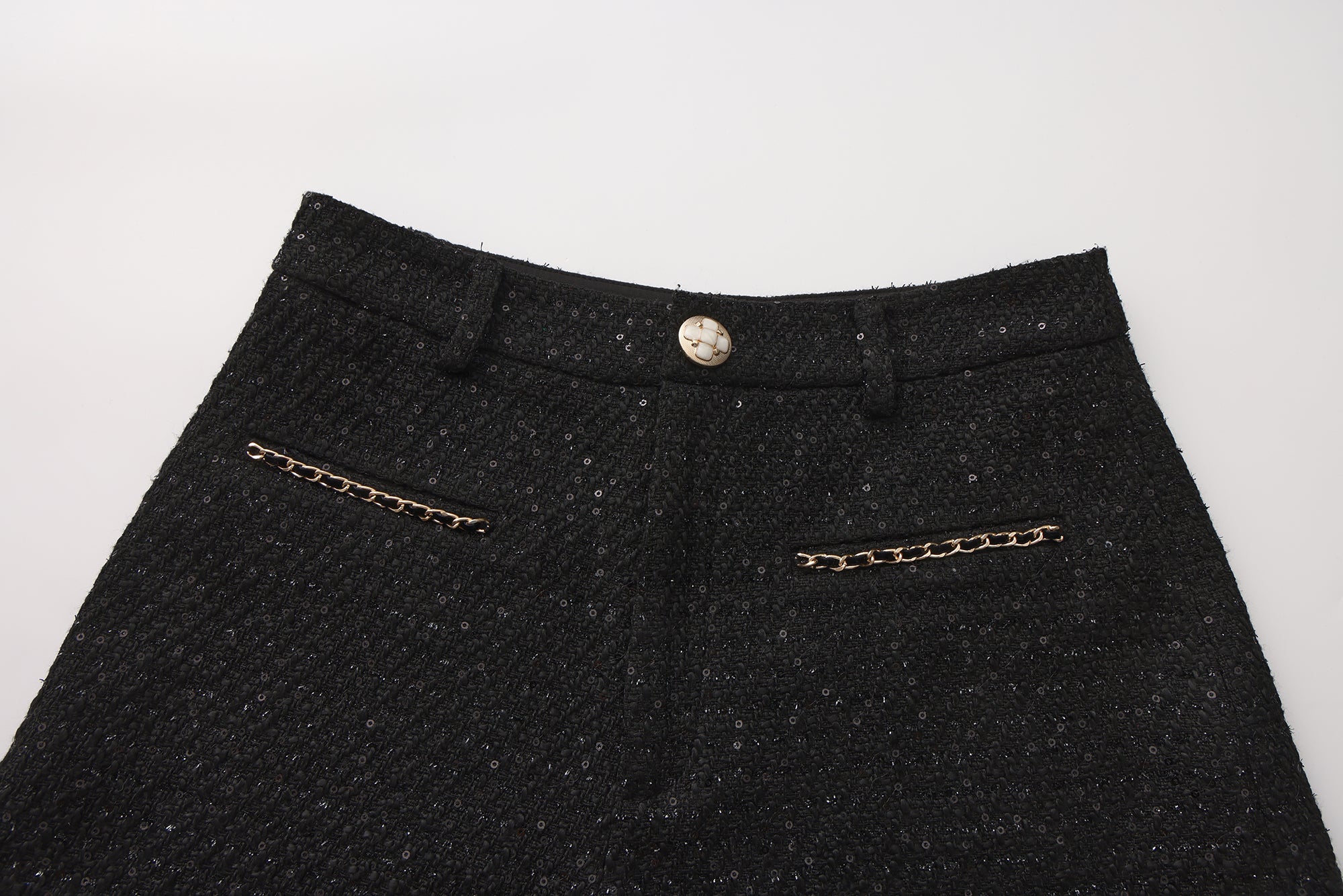 Black Tweed Shorts