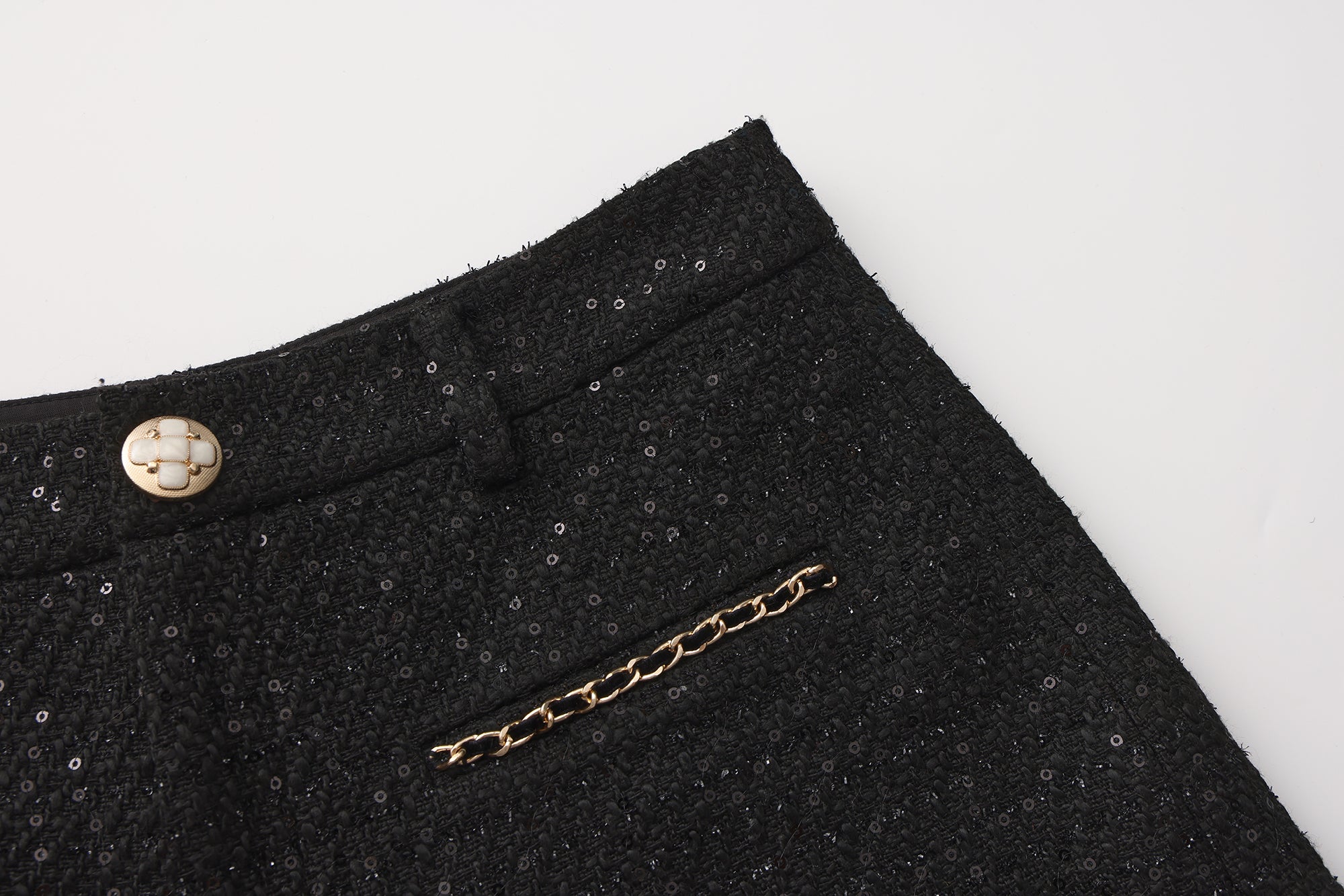 Black Tweed Shorts