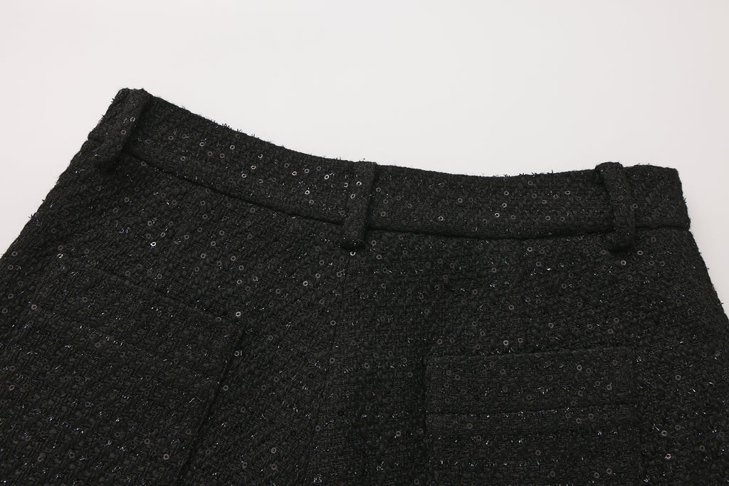 Black Tweed Shorts
